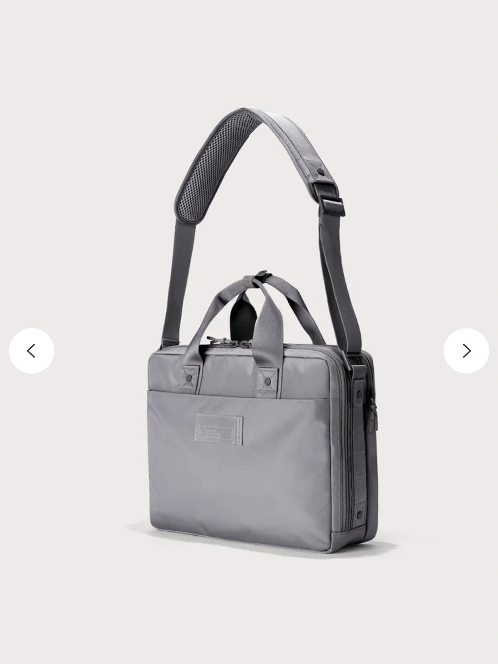 Grey Briefcase Shoulder Bag - Minimal Business Laptop Bag